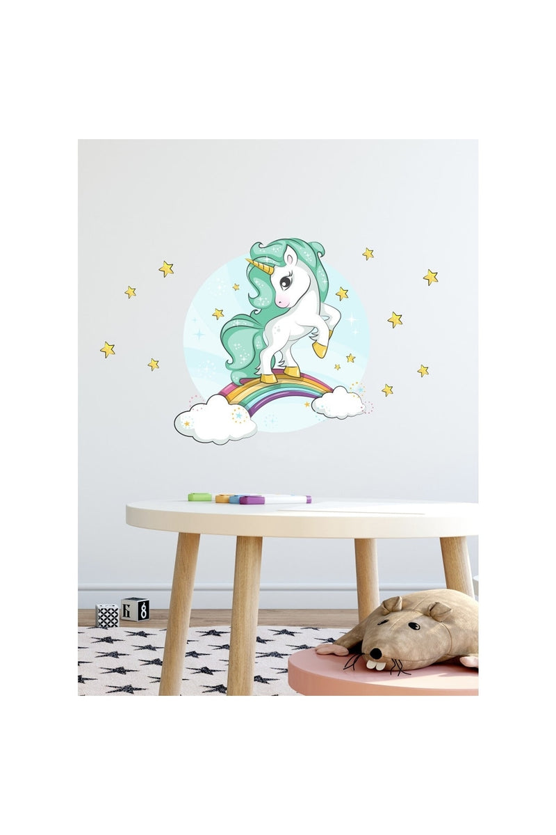 Renkli Tatlı Pony Duvar Sticker Seti