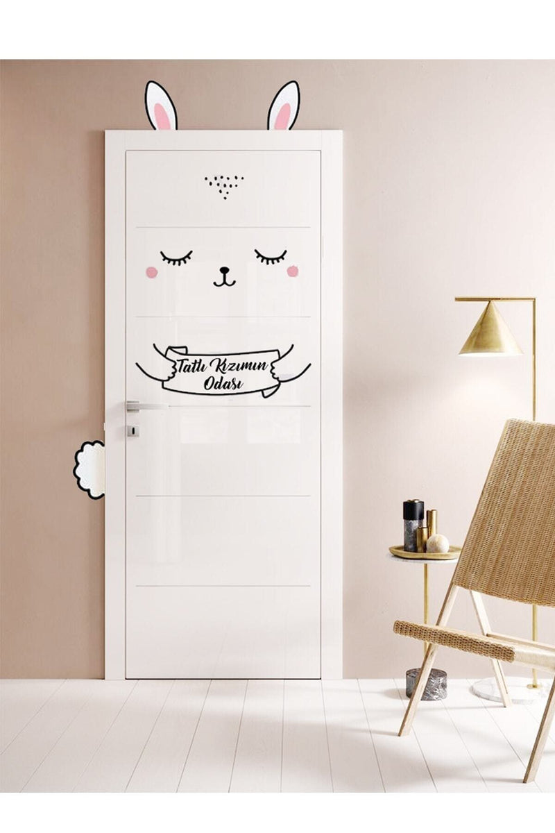 Tavşancık Kapı Sticker - Tatlı Kızımın Odası