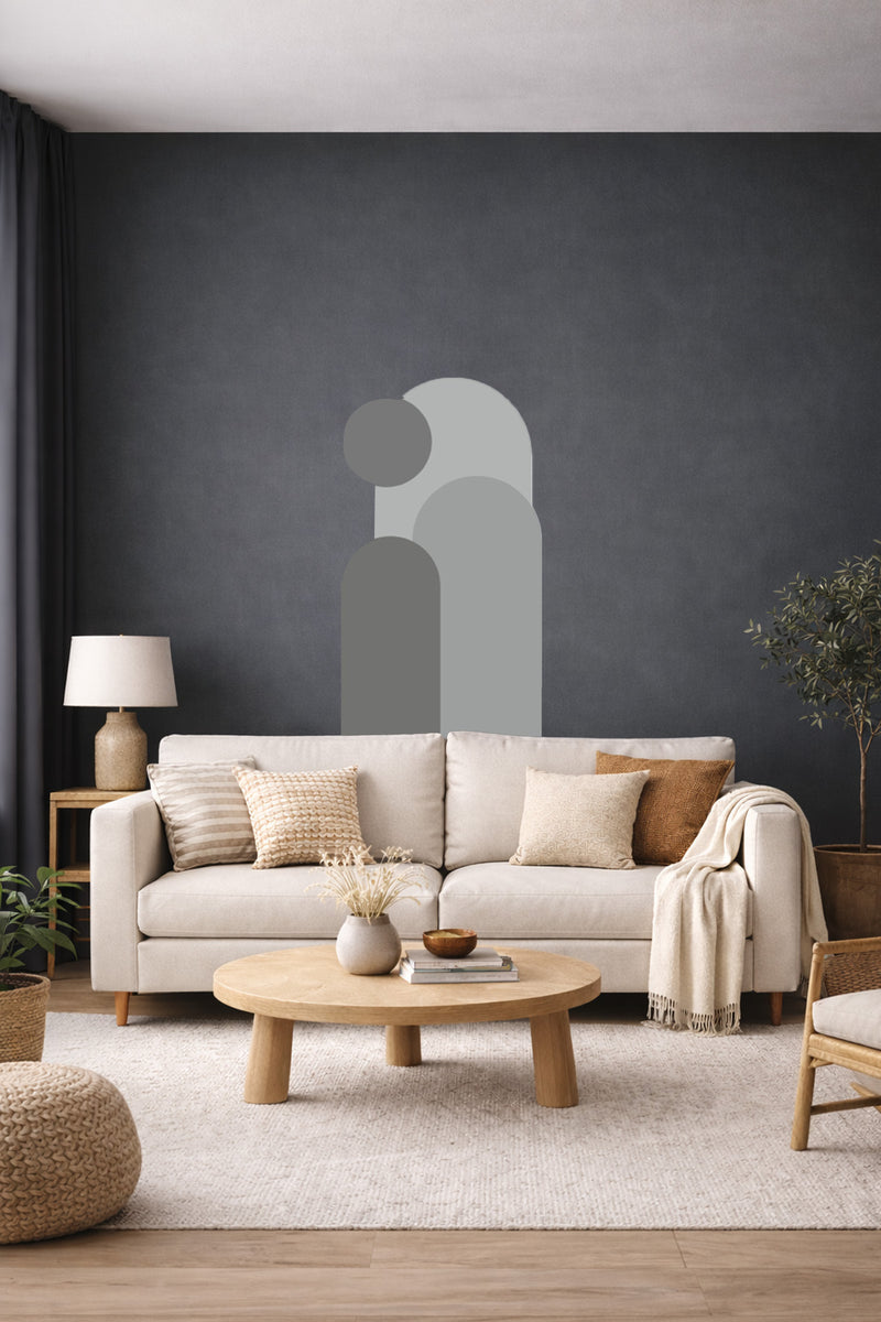 Bohem 3 'lü Oval ve Daire Figürlü Duvar Sticker Seti