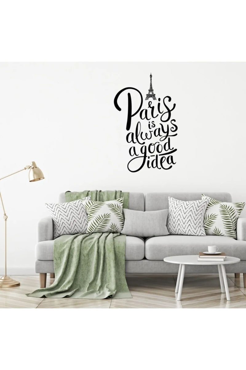 Siyah Paris Duvar Sticker Seti Sim32