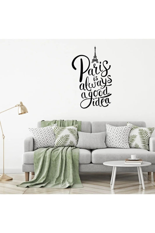 Siyah Paris Duvar Sticker Seti Sim32