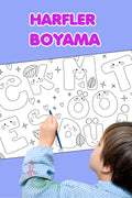 Boyama Harfleri Öğreniyorum Eğlenceli Alfabe Tatil Etkinlik Aktivite Dev Boyama Kağıdı