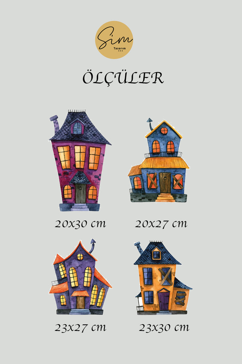 Cadılar Bayramı Halloween Parti Eğlenceli Cam Duvar Kapı Süsleme Dekoratif Sticker Set