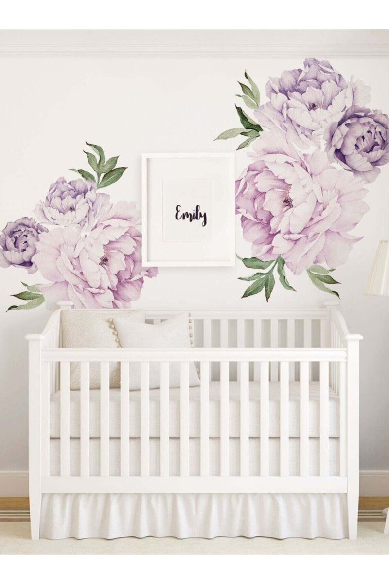 Pastel Mor Çiçekler Soft Duvar Sticker