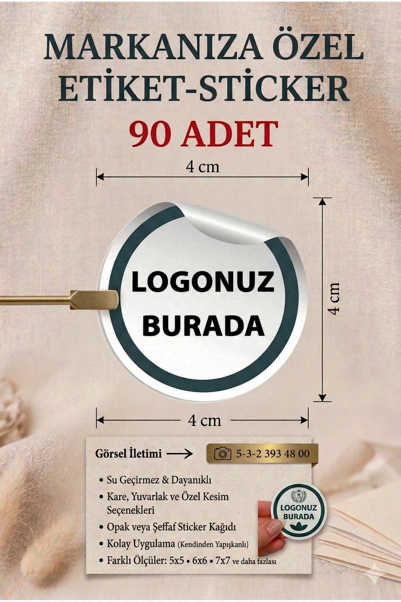 Kişiye Özel Firma Şirket Marka Butik Logo Sticker Paketleme Kargo Ambalaj Etiketi Şeffaf Sticker