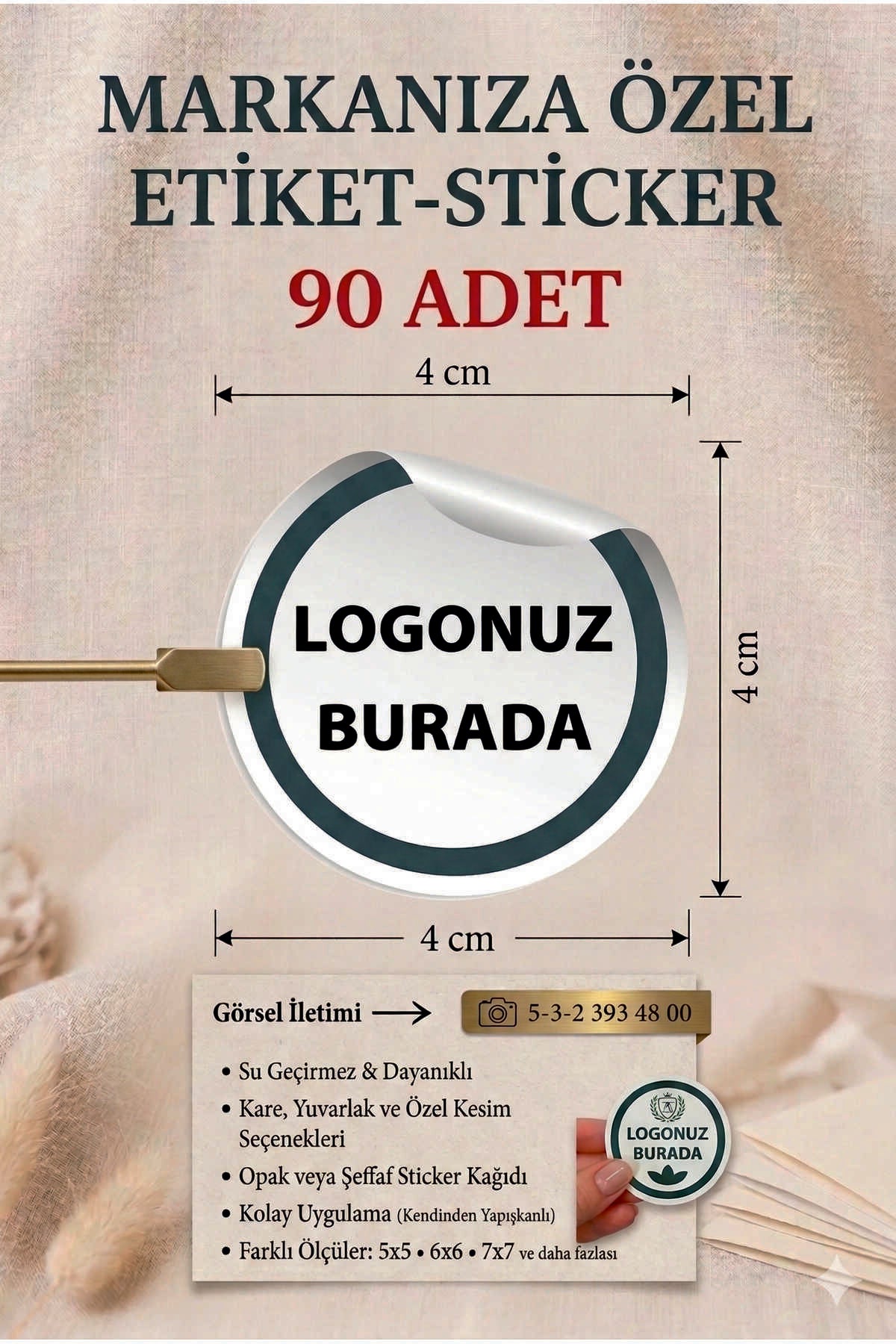 Kişiye Özel Firma Şirket Marka Butik Logo Sticker Paketleme Kargo Ambalaj Etiketi Şeffaf Sticker