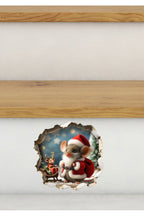 Yılbaşı Noel Kostümlü Sevimli Fare Yeniyıl Dekoratif Koridor Duvar Cam Kapı Sticker