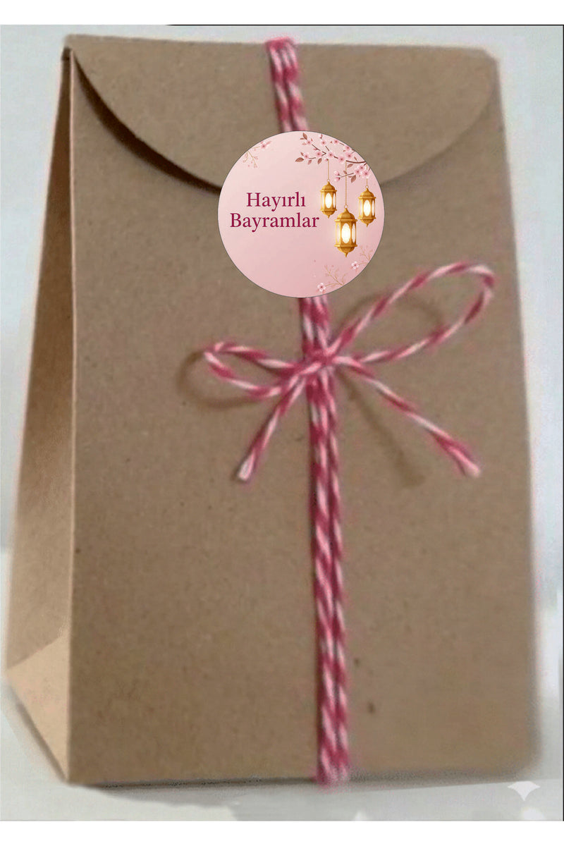 Hayırlı Bayramlar yazılı, Paketleme Kutularına Özel Tasarım Etiketler 4 cm Çapında 15 Adet Etiket