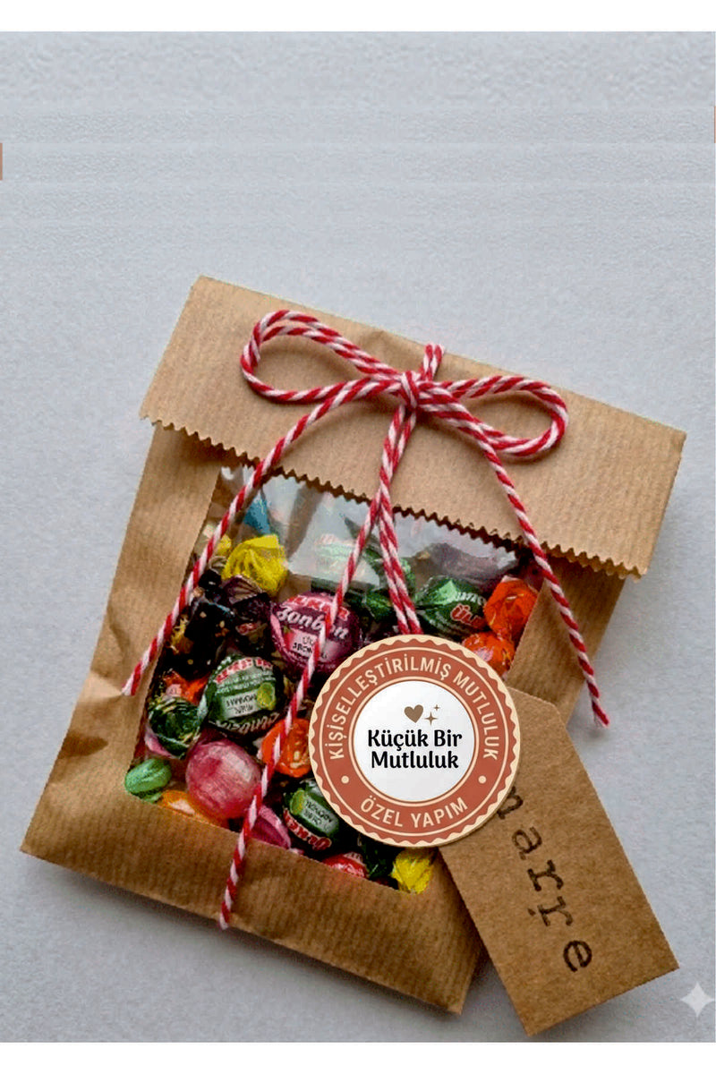 Paketleme Kutularına Özel Tasarım Etiketler 4 cm Çapında 15 Adet