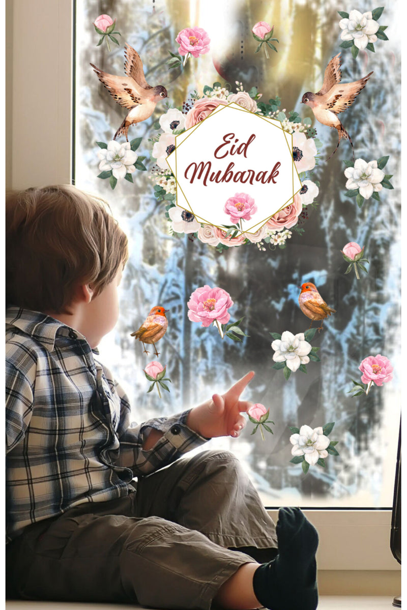 Ramazan Eid Mubarak Dekoartif Cam Duvar Sticker Seti
