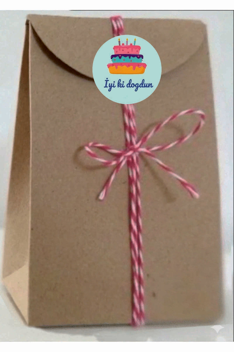 Doğum Günü tebrik sticker seti, 4x4 cm 15 adet Etiket seti