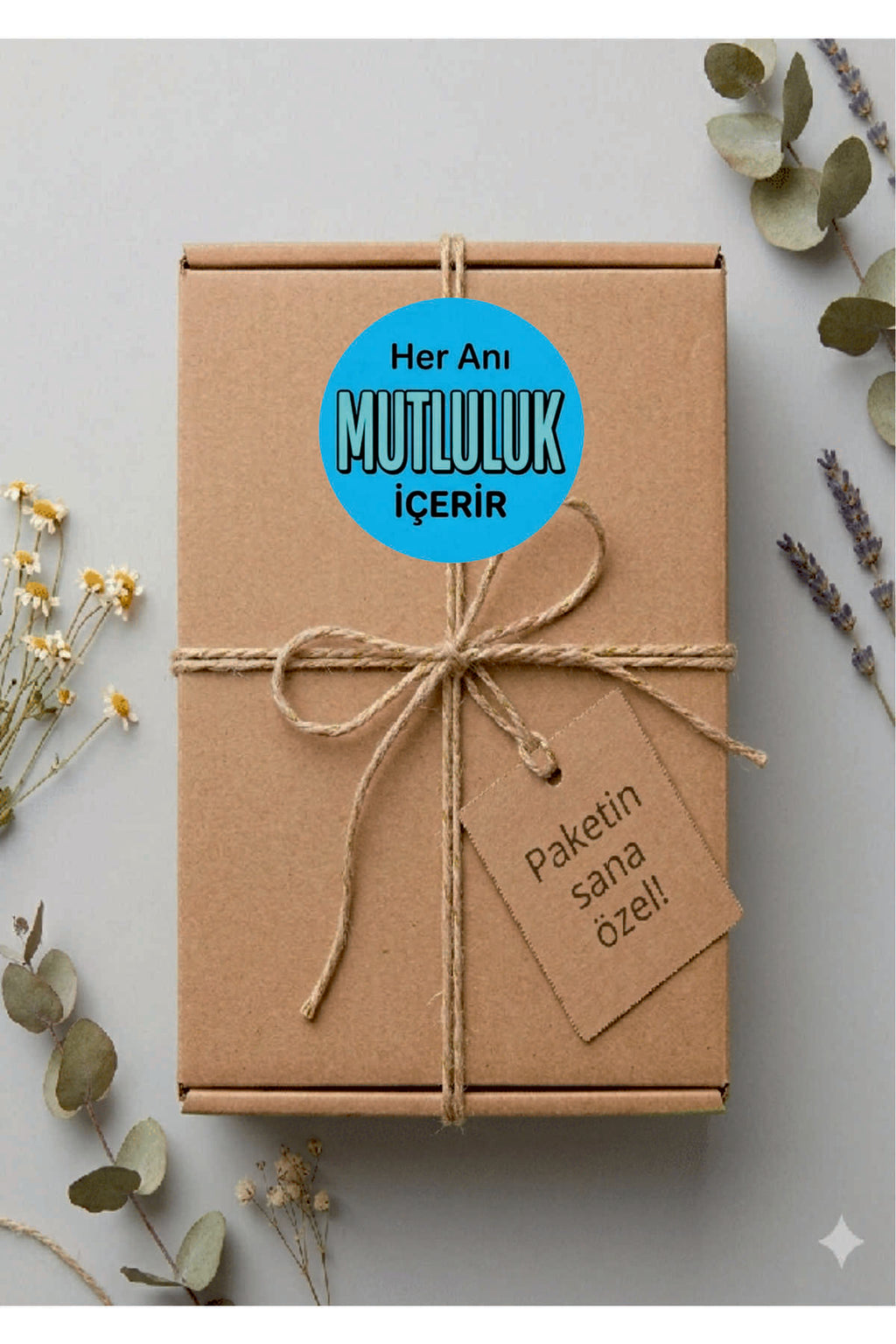 Paketleme Kutularına Özel Tasarım Etiketler 4 cm Çapında 15 Adet