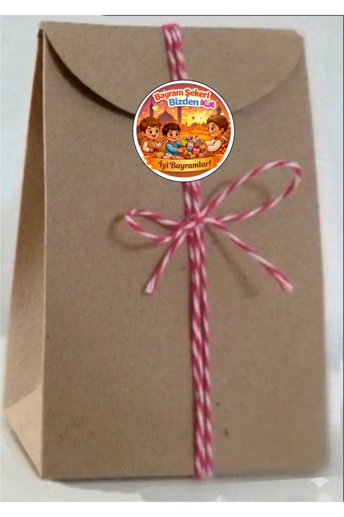 İyi Bayramlar yazılı, Paketleme Kutularına Özel Tasarım Etiketler 4 cm Çapında 15 Adet Etiket
