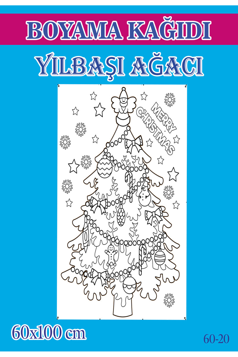 55x100 cm Yılbaşı Ağacı Çocuk Aktivite Dev Boyama Kağıdı