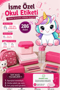 Unicorn Okul Etiketi Kalem Defter Etiketi Özel İsim Yazılabilen Etiket 286 Adet İsim Etiketi