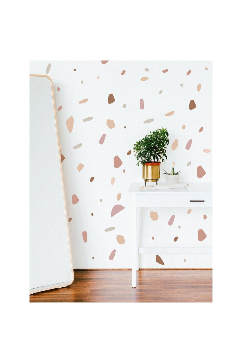 - Sim142- Terrazzo Taş Desen Duvar Sticker Seti Renkli