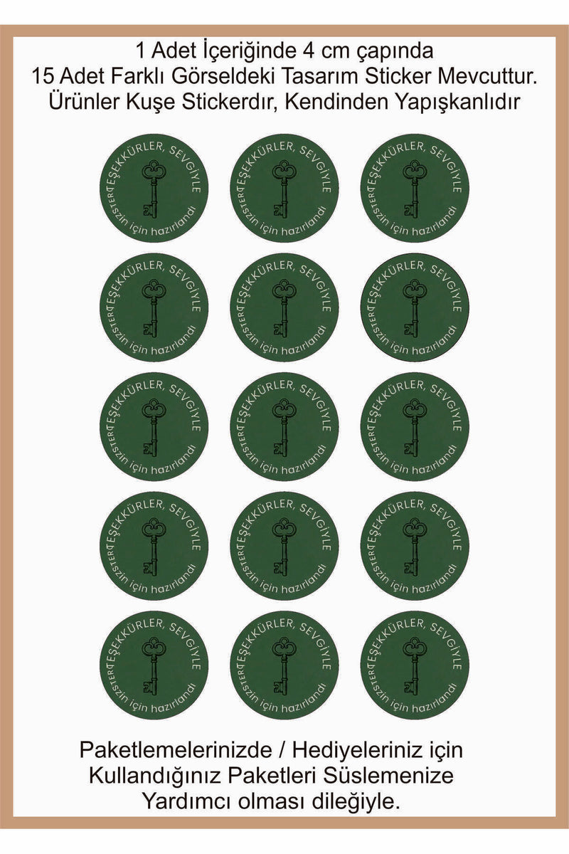 Paketlemeye özel 30 adet sticker, (farklı trend modeller ile mağazamızda kampanyalı olarak satışta)