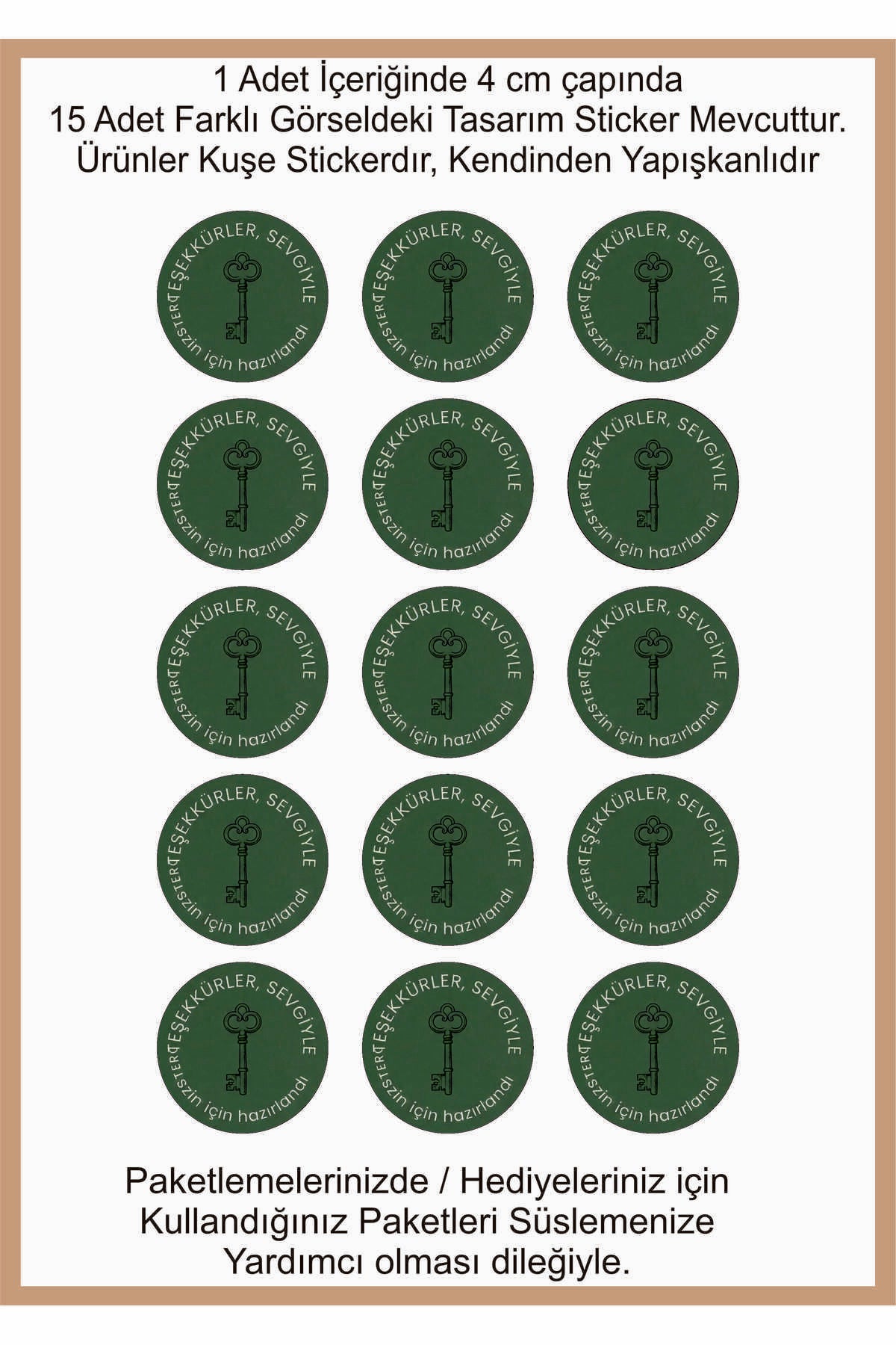 Paketlemeye özel 30 adet sticker, (farklı trend modeller ile mağazamızda kampanyalı olarak satışta)