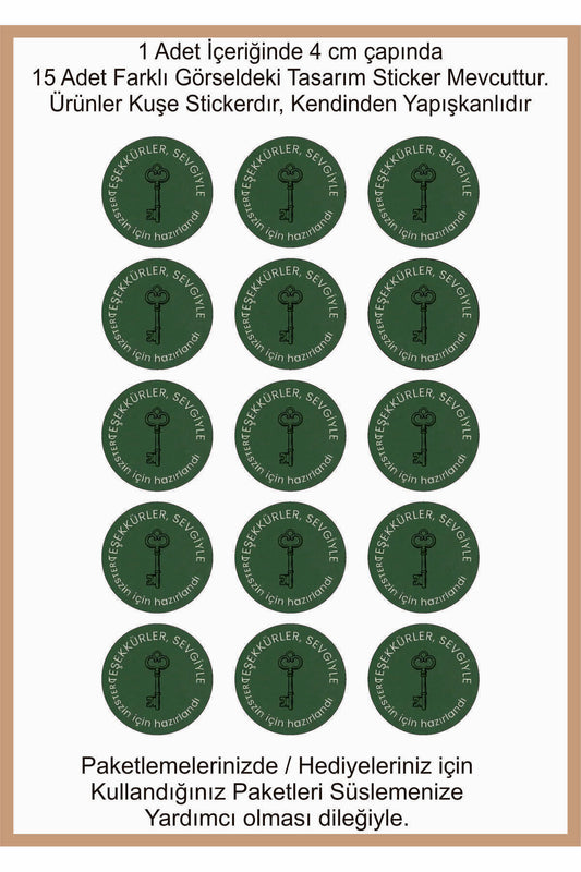 Paketlemeye özel 30 adet sticker, (farklı trend modeller ile mağazamızda kampanyalı olarak satışta)