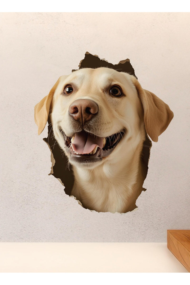 - Kırık Duvar Sevimli Köpekler Tema Dekoratif Duvar Sticker