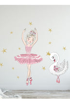 Pembe Balerin Duvar Sticker Seti