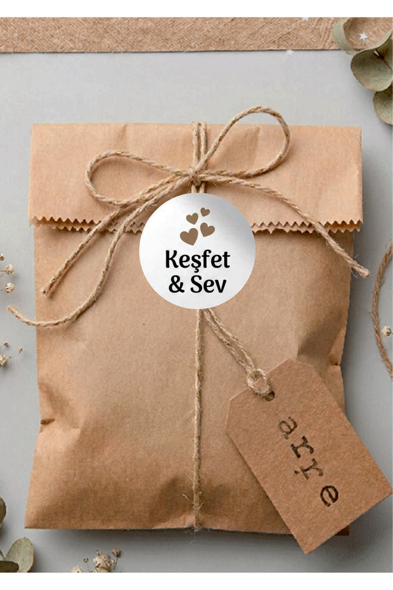 Paketleme Kutularına Özel Tasarım Etiketler 4 cm Çapında 15 Adet