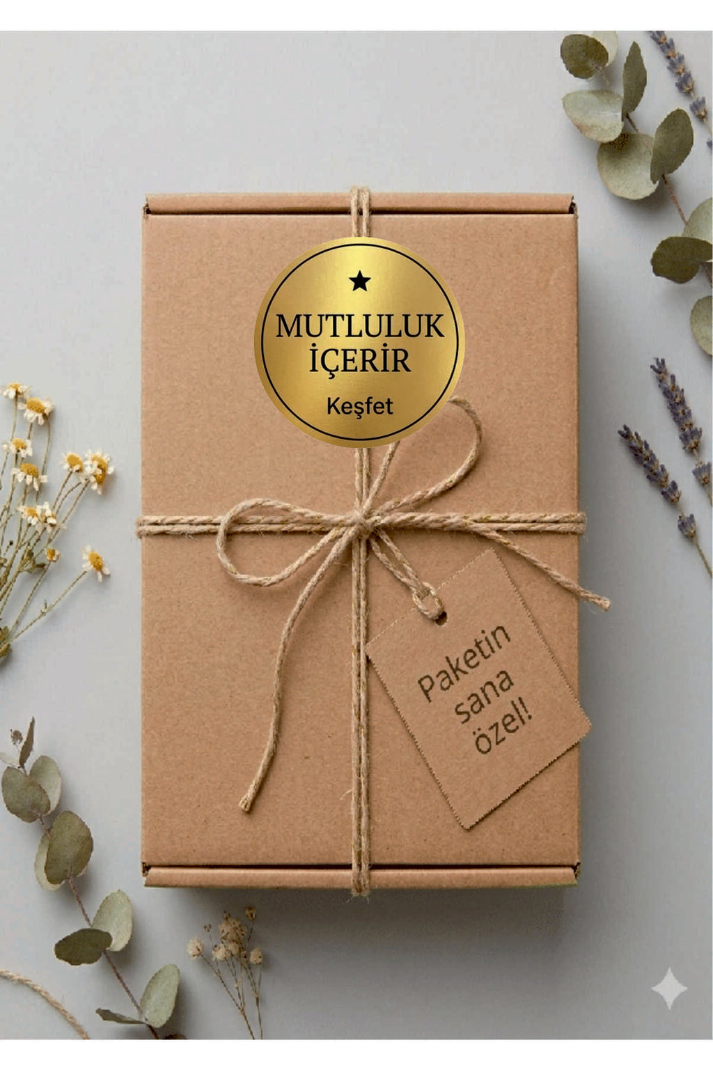 Paketleme Kutularına Özel Tasarım Etiketler 4 cm Çapında 15 Adet
