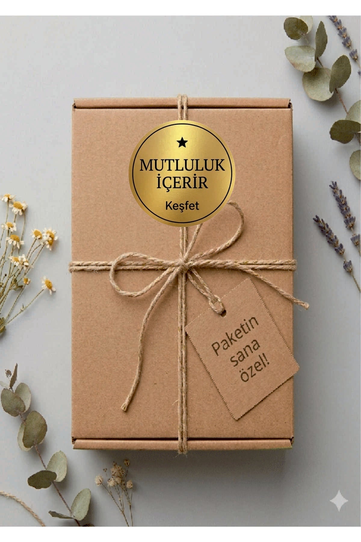 Paketleme Kutularına Özel Tasarım Etiketler 4 cm Çapında 15 Adet