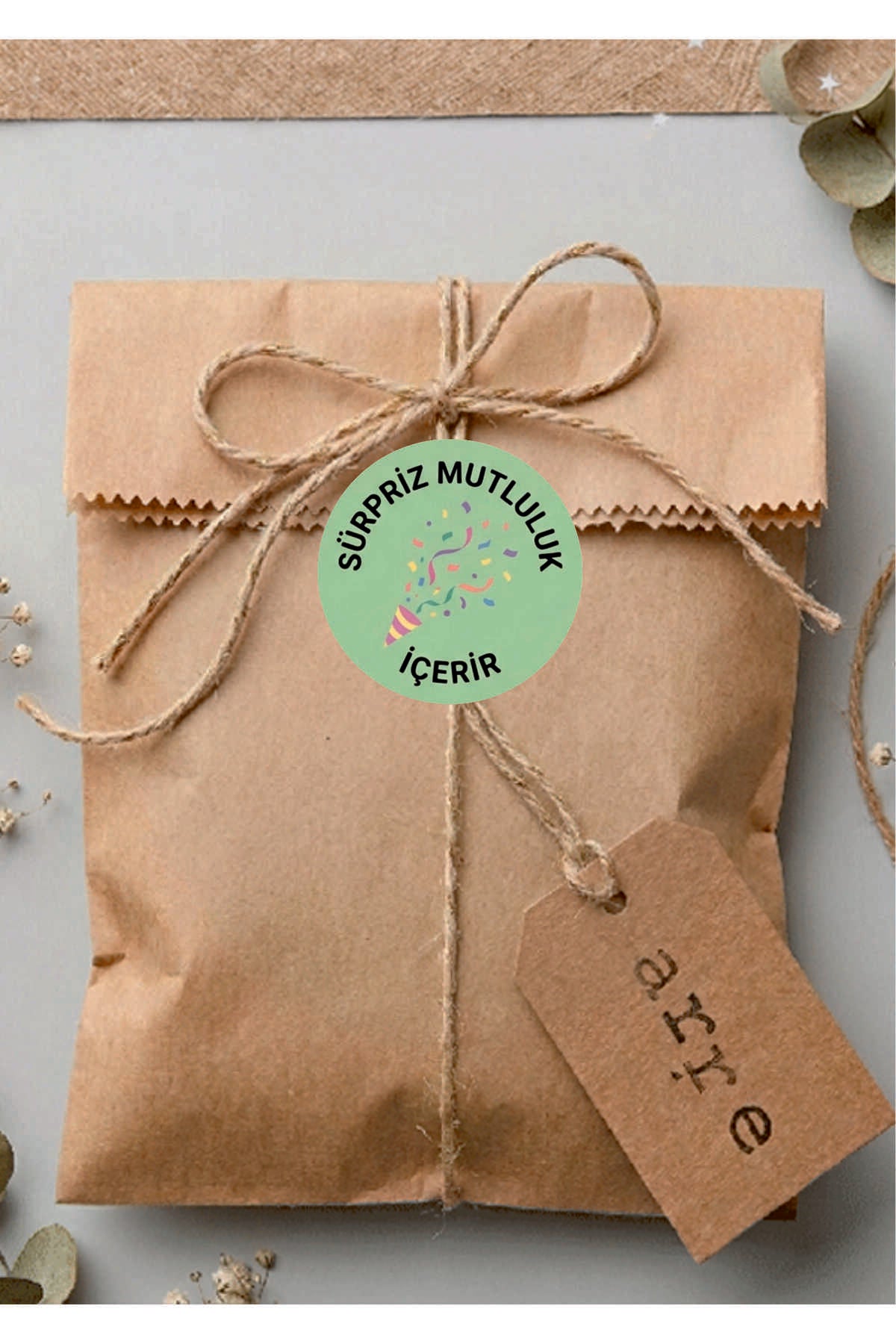 Paketleme Kutularına Özel Tasarım Etiketler 4 cm Çapında 15 Adet