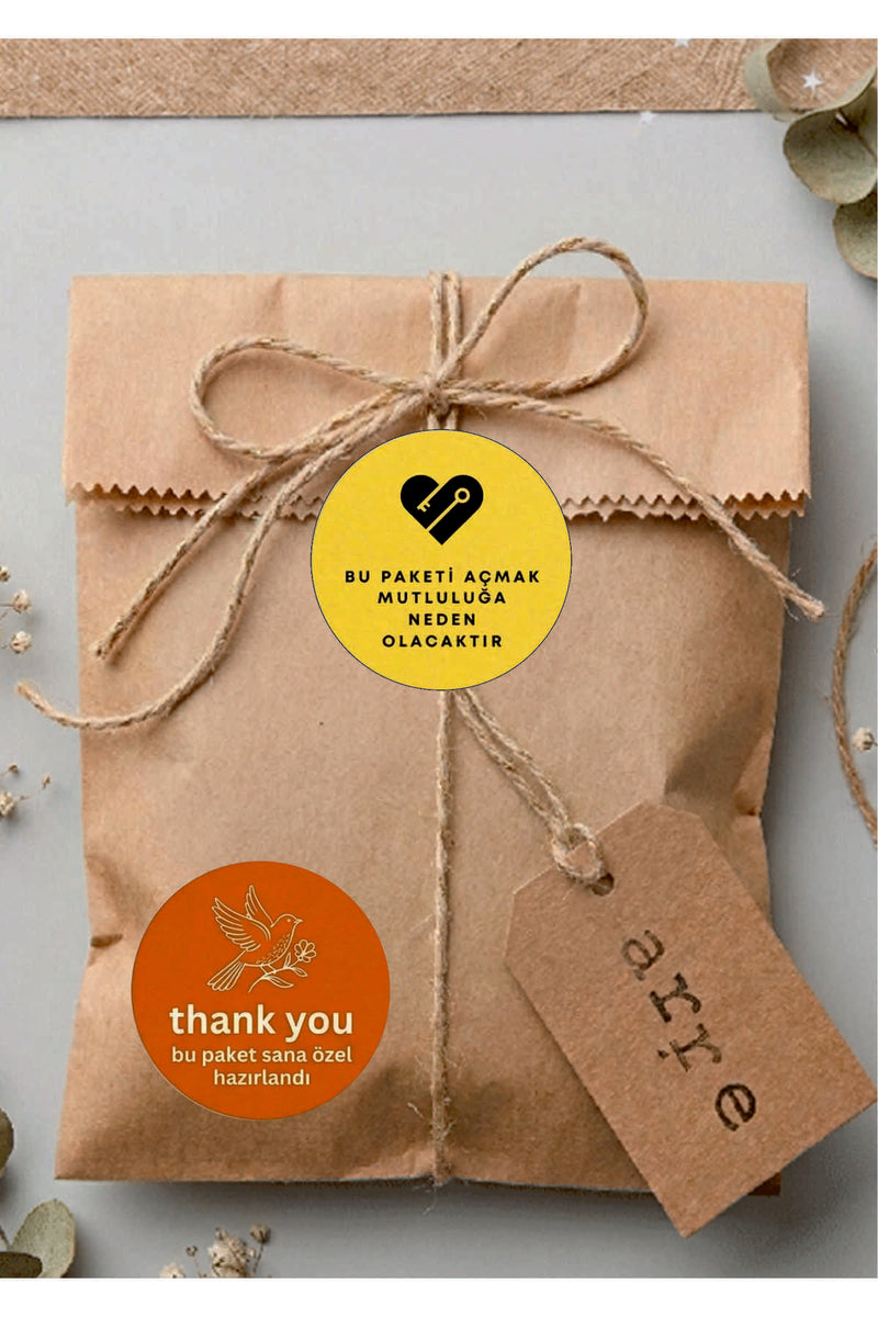 Paketlemeye özel 60 adet sticker, 15 farklı model karışık olarak