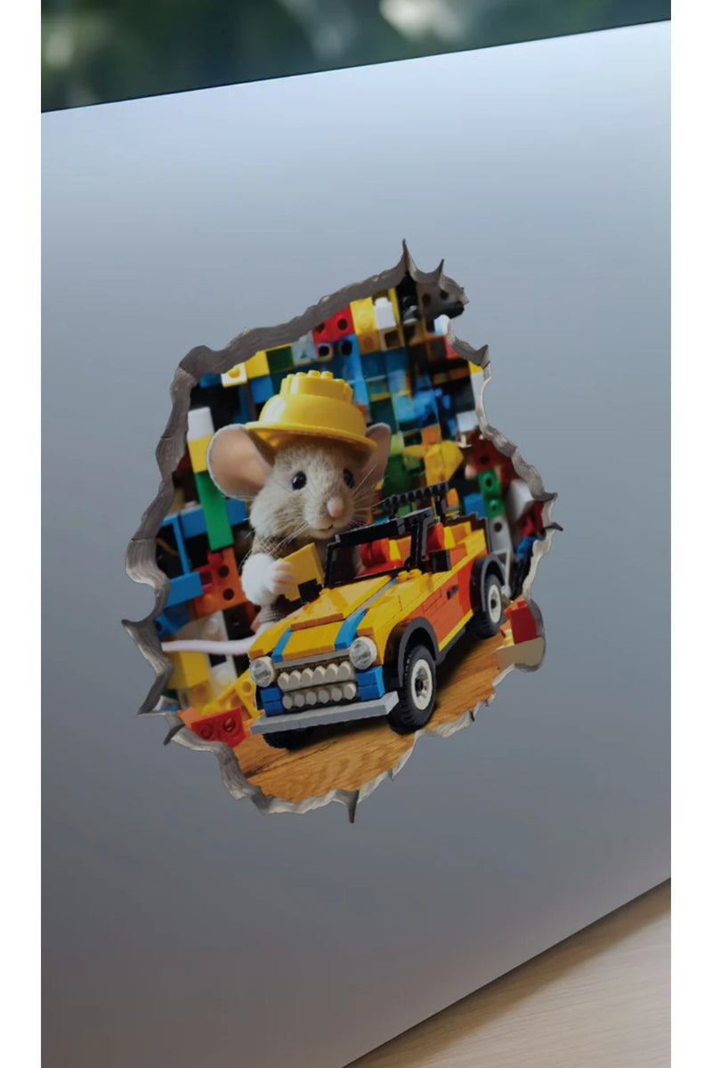- Lego Oynayan Fare - Mini Dekoratif Sticker Çıkartma