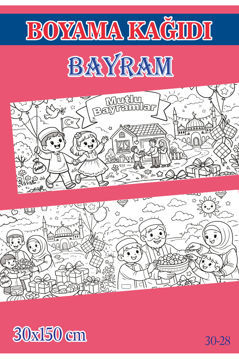 1,5 mt Bayram Tema Çocuk Aktivite Dev Boyama Kağıdı