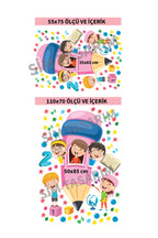 Dev Pembe Kalem Okula Dönüş Anaokulu Kreş Duvar Süsleme Sticker