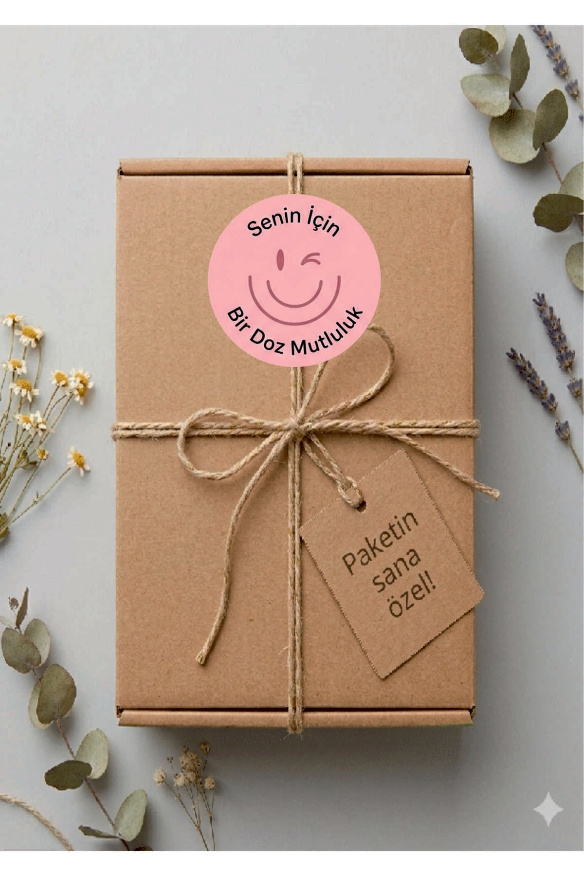 Paketleme Kutularına Özel Tasarım Etiketler 4 cm Çapında 15 Adet