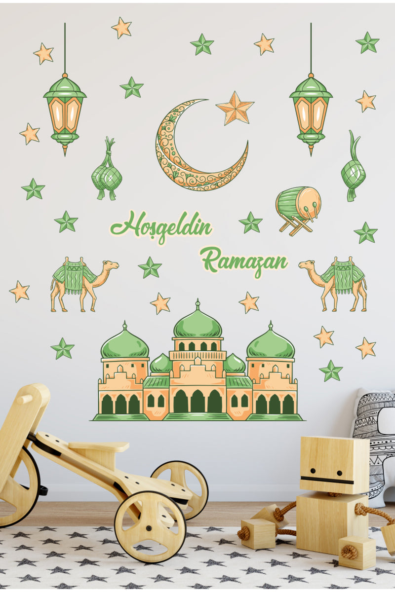 - Ramazan Ayı Temalı Süsleme Cam Duvar Süsleri Ramazan Sticker Seti