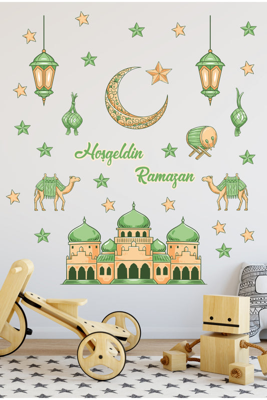 - Ramazan Ayı Temalı Süsleme Cam Duvar Süsleri Ramazan Sticker Seti