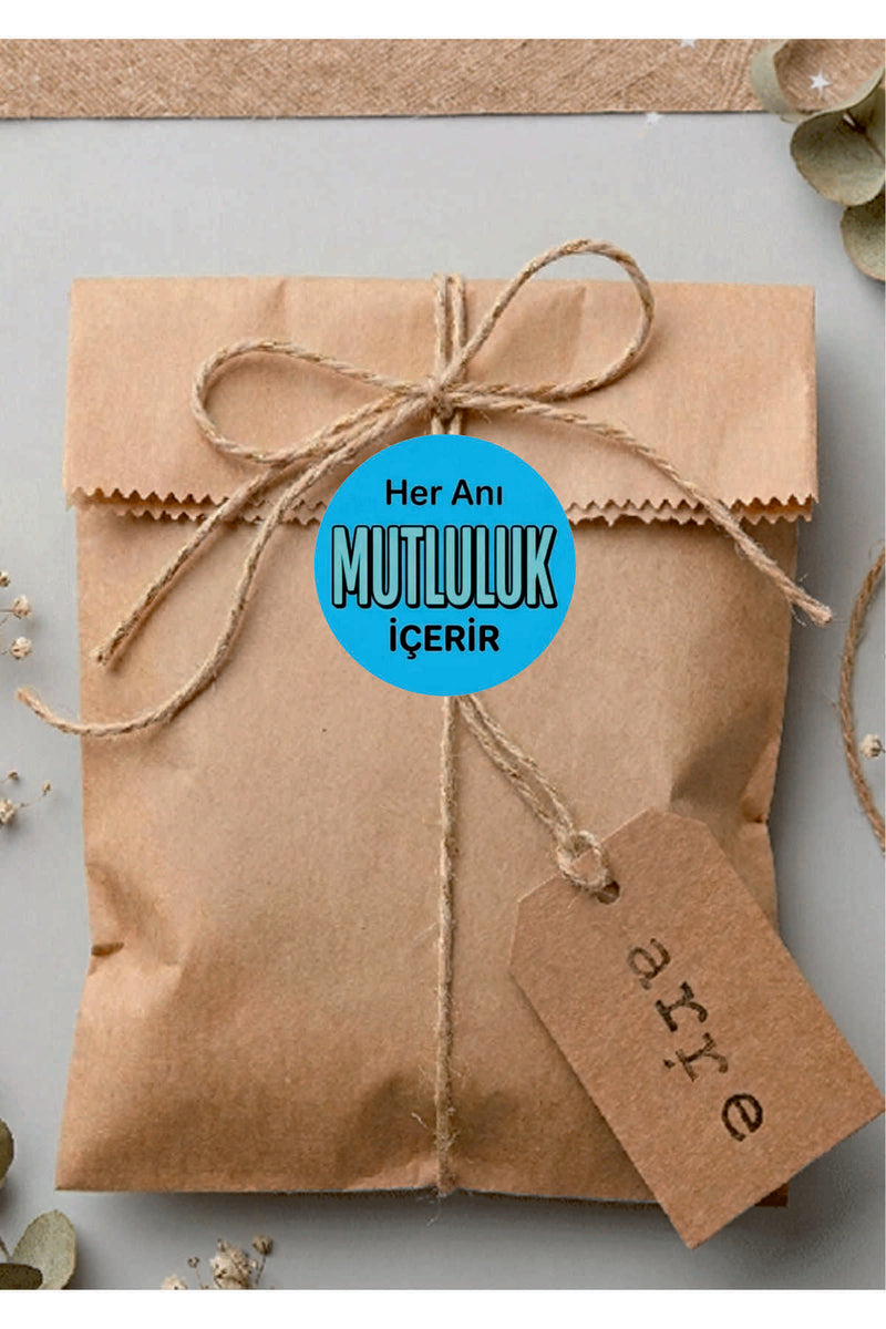 Paketleme Kutularına Özel Tasarım Etiketler 4 cm Çapında 15 Adet
