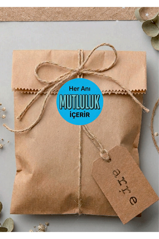 Paketleme Kutularına Özel Tasarım Etiketler 4 cm Çapında 15 Adet