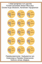 Doğum Günü tebrik sticker seti, 4x4 cm 15 adet Etiket seti