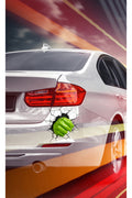 - Araba Dekor - Yeşil Dev Yumruk Çatlak Görünümlü - Dekoratif Sticker