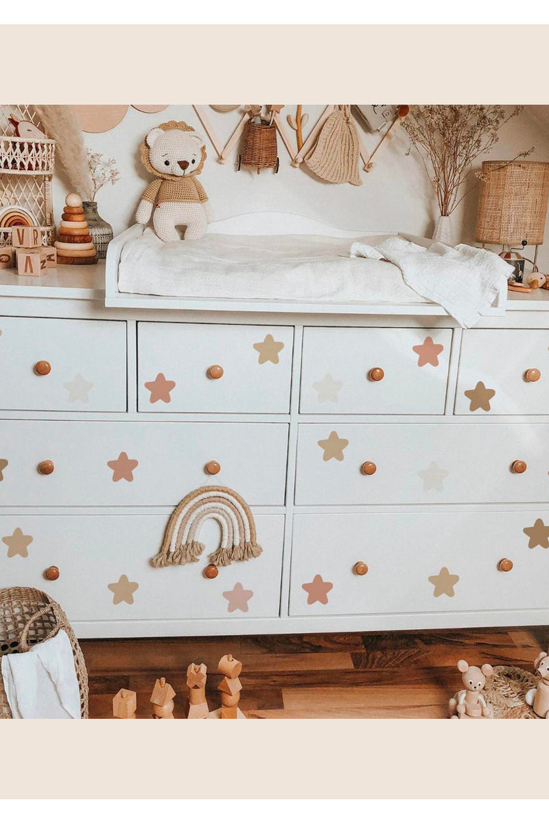 Asimetrik Boho Yıldızlar Minimal Çocuk Odası Duvar Sticker Seti