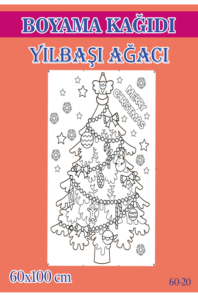 55x100 cm Yılbaşı Ağacı Çocuk Aktivite Dev Boyama Kağıdı