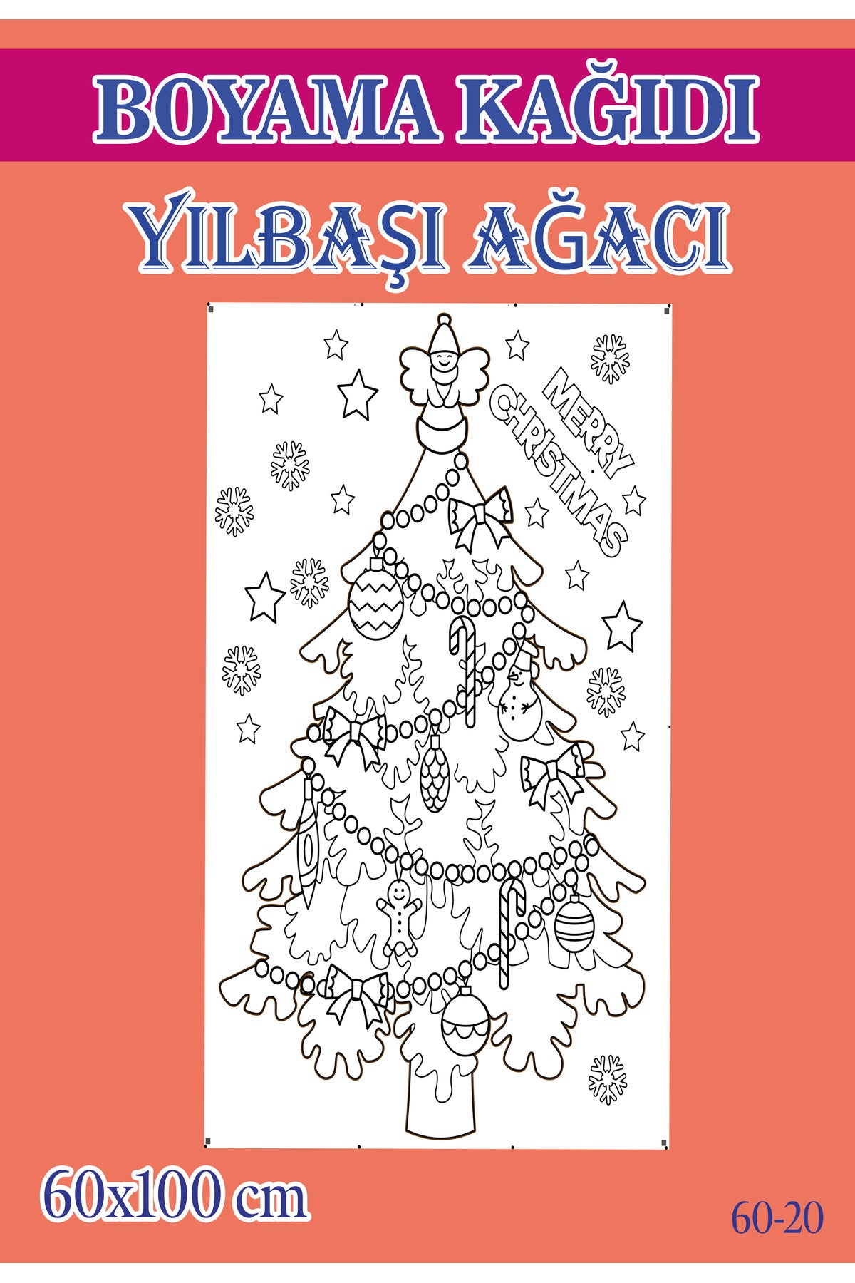 55x100 cm Yılbaşı Ağacı Çocuk Aktivite Dev Boyama Kağıdı