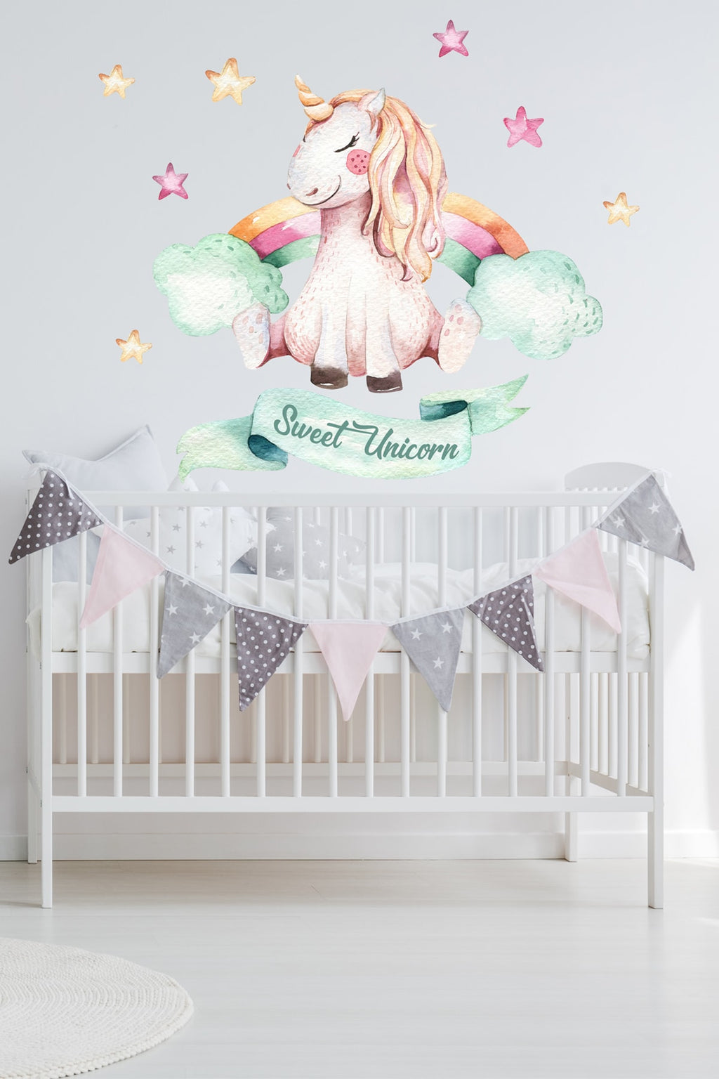Yıldızlı Unicorn Duvar Sticker Seti