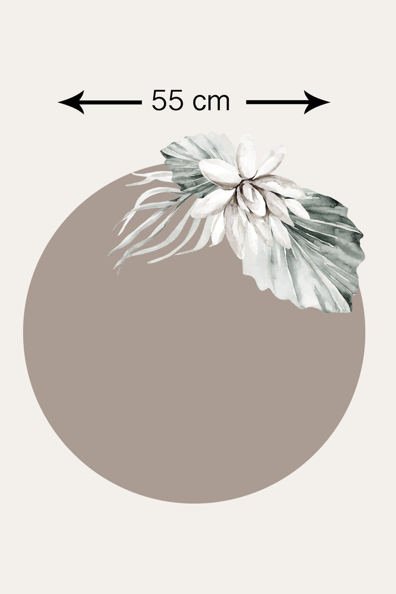 Soft Kahverengi Çiçekli Boho Tarz Dekoratif Duvar Sticker - Sim655