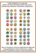 Ödev ve Paketlemeriniz için Etiketler , Öğretmenler için Harika Sticker Setleri 4 CM 60 ADET
