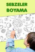 Boyama Sebzeleri Seviyorum Eğlenceli Tatil Etkinlik Aktivite Dev Boyama Kağıdı
