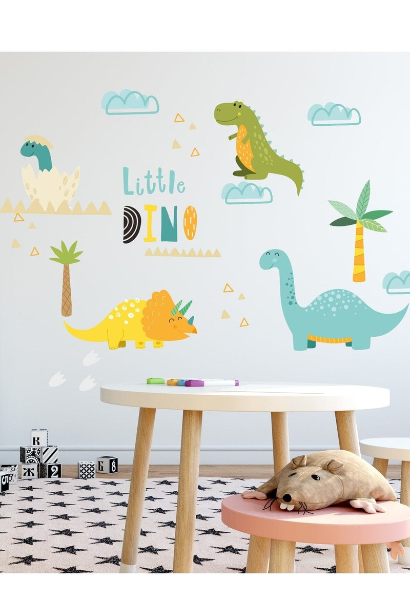Sevimli Dinozorlar Temalı Duvar Sticker Seti Sim80