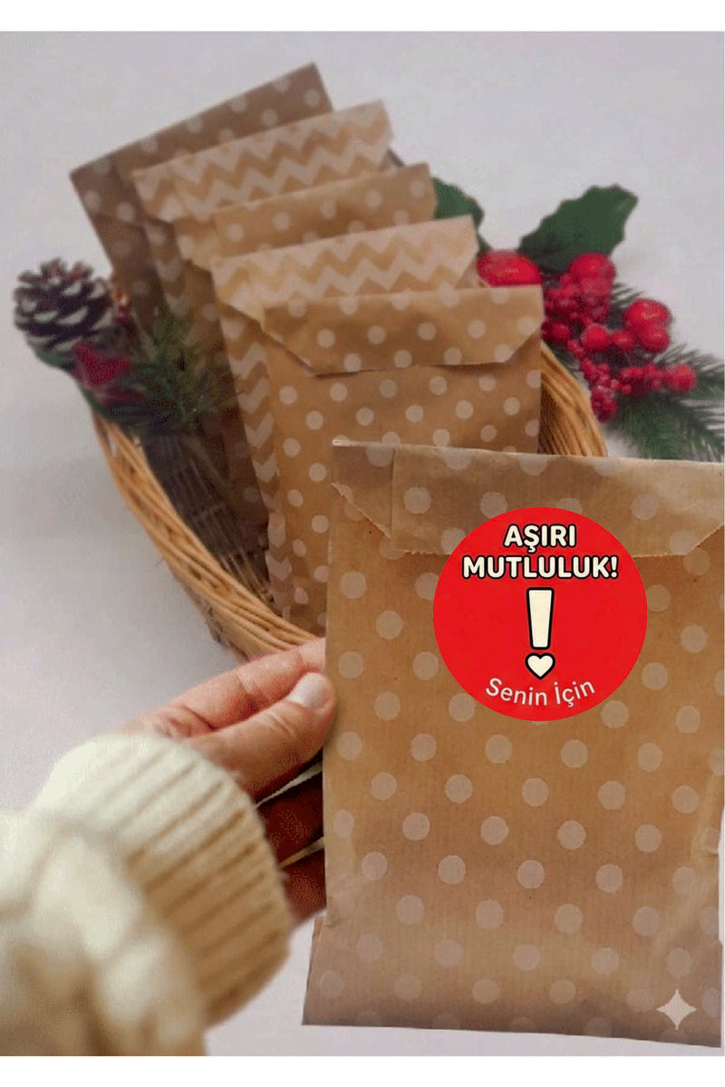 Paketleme Kutularına Özel Tasarım Etiketler 4 cm Çapında 15 Adet