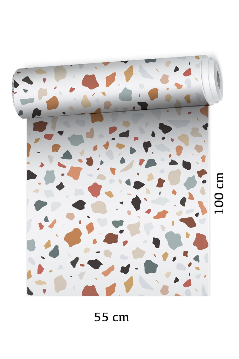 Terrazzo Taş Desen Zemin Kaplama Folyo Sticker - Model7